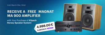 Receive a Free Magnat MA 900 Amplifier with Your Purchase of Any Klipsch Heresy Speaker System!