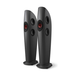 KEF Blade Two Meta Floorstanding Speakers Charcoal Grey/ Red